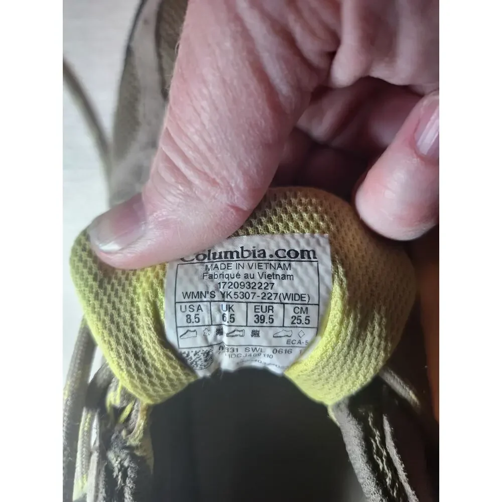 Columbia Hiking Trail Shoes Brown SZ 8.5, Omni Grip TechLite Waterproof‎
